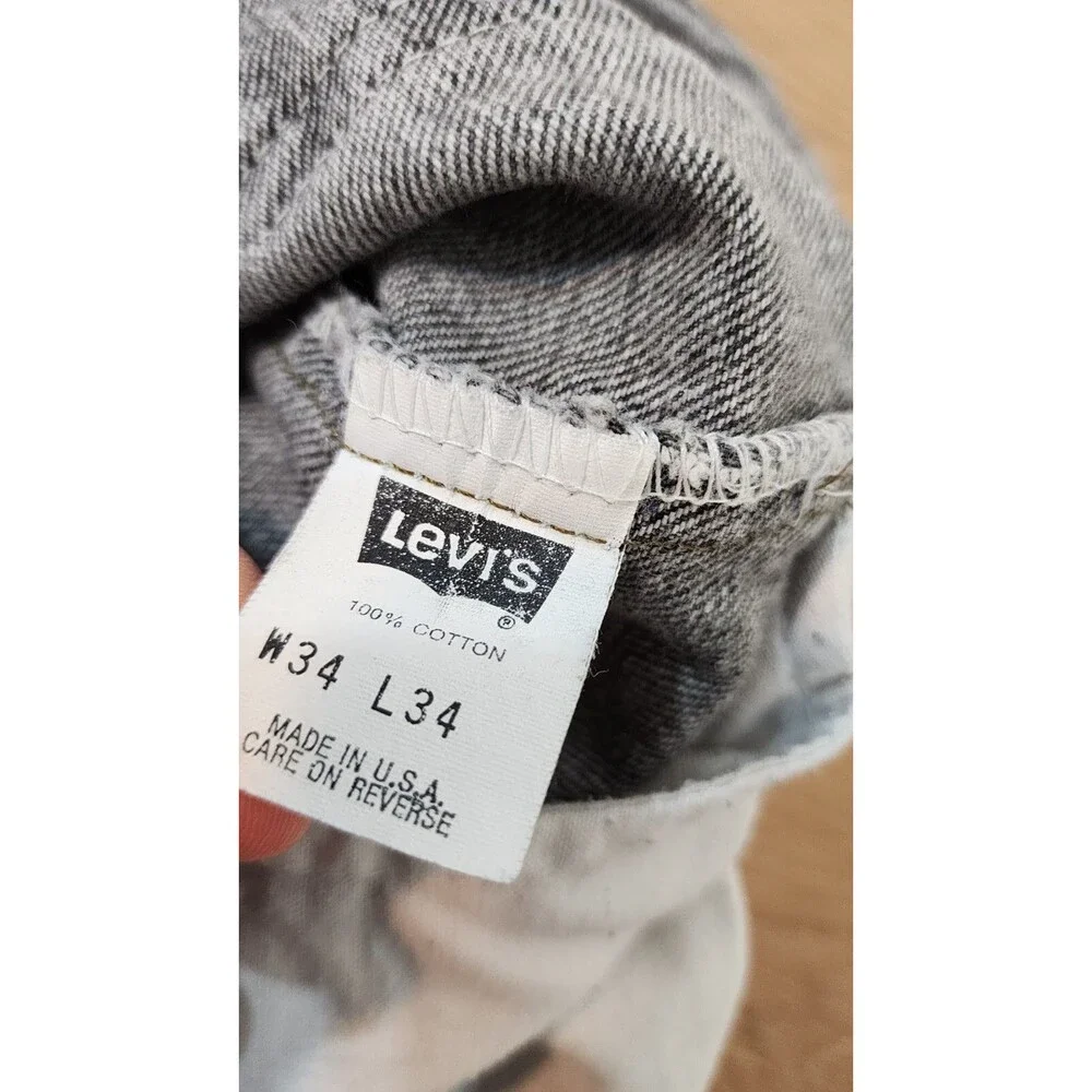 Levis 550 Jeans Mens 34x34 USA Made In USA Denim Black Faded Rare Vintage 90s